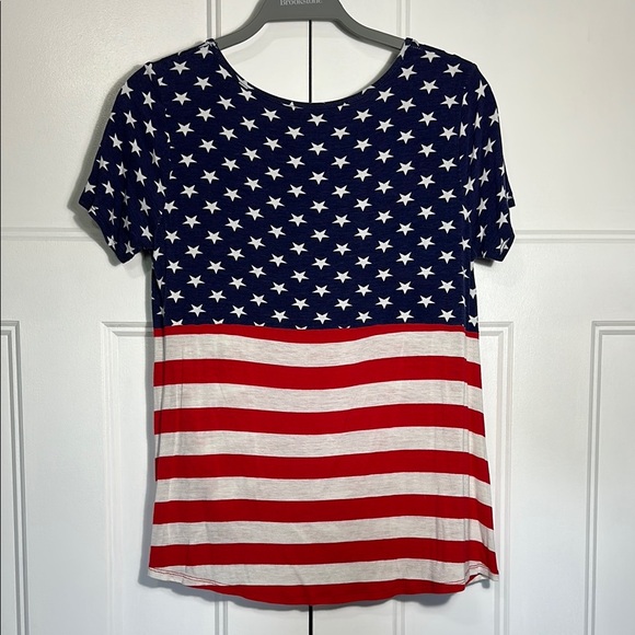 Patriotic Short Sleeve Tie Front Tee - Picture 3 of 4